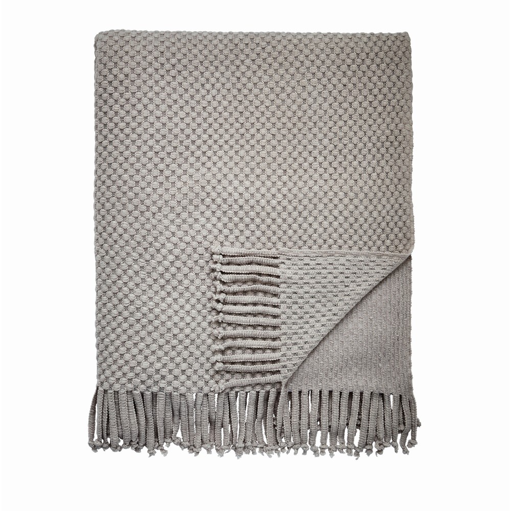 Serenity Bubble Knitted Throw by Katie Piper in Grey